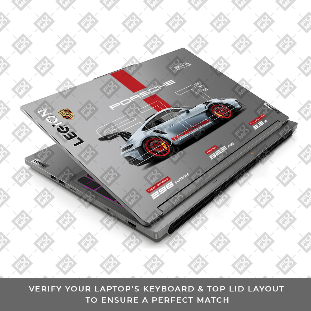 Transparent Porsche 911 Performance Lenovo Legion 5 16IRX9 Laptop Skin