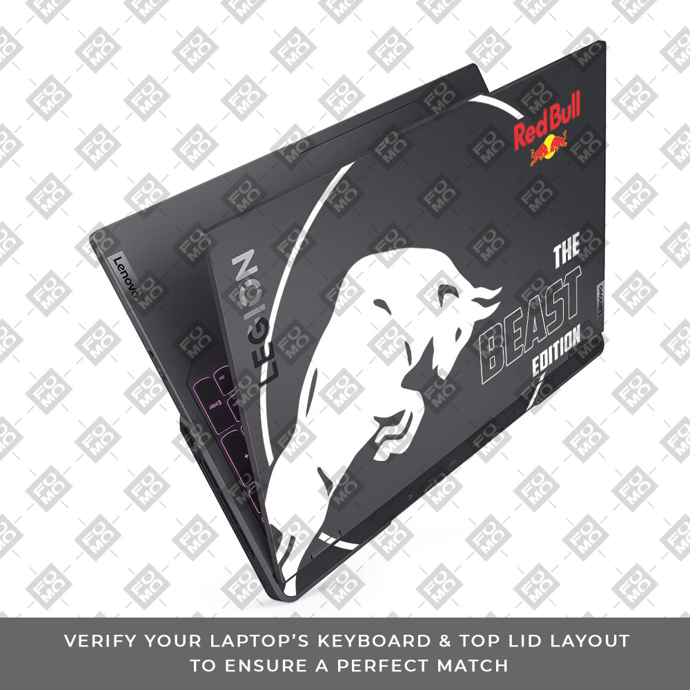 Transparent Red Bull Energy Lenovo Legion 5 Pro 16IRX8 and 16IRX9 Laptop Skin