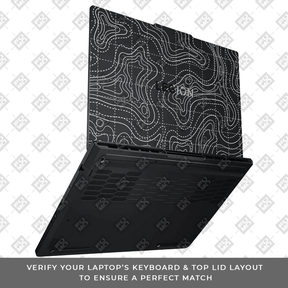 Transparent Abstract Contour Grid Lines Lenovo Legion Pro 5 16ADR10 Laptop Skin