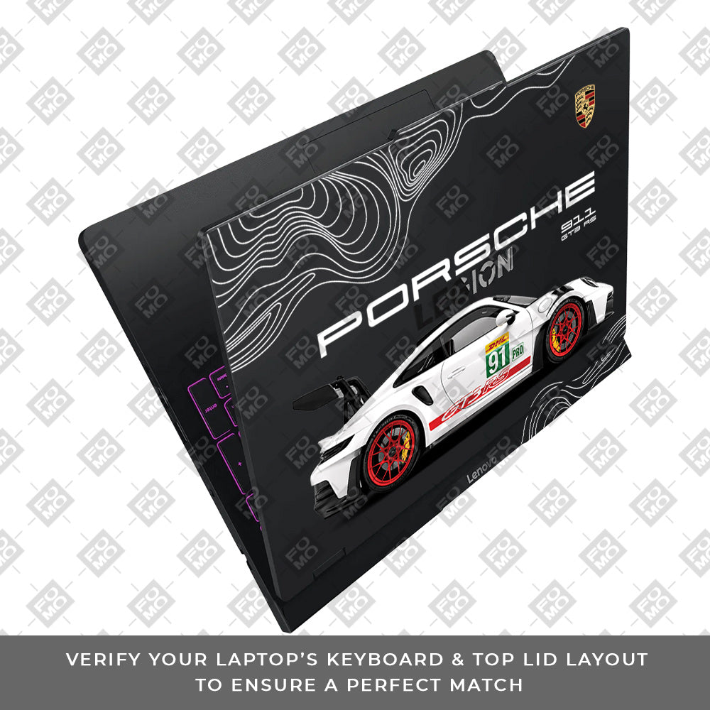 Transparent Porsche GT3 RS Power Lenovo Legion Pro 5 16IAX10 Laptop Skin