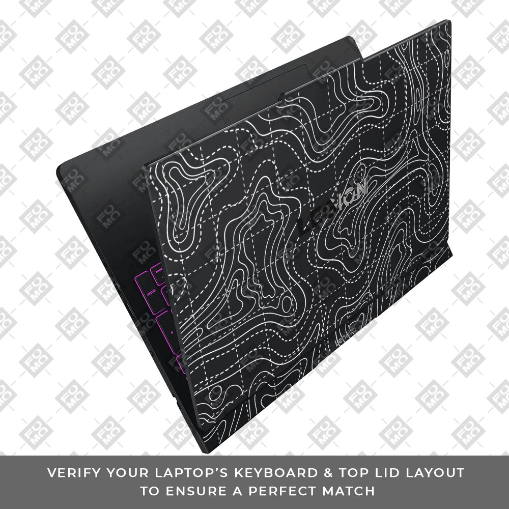 Transparent Abstract Contour Grid Lines Lenovo Legion Pro 5 16IAX10 Laptop Skin