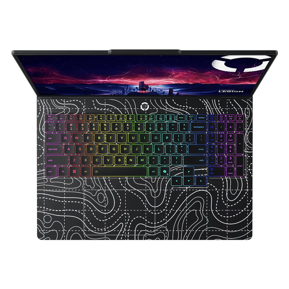 Transparent Abstract Contour Grid Lines Lenovo Legion Pro 5 16IAX10 Laptop Skin
