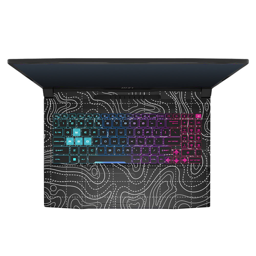 Transparent Abstract Contour Grid Lines MSI Katana 15 B13V Laptop Skin
