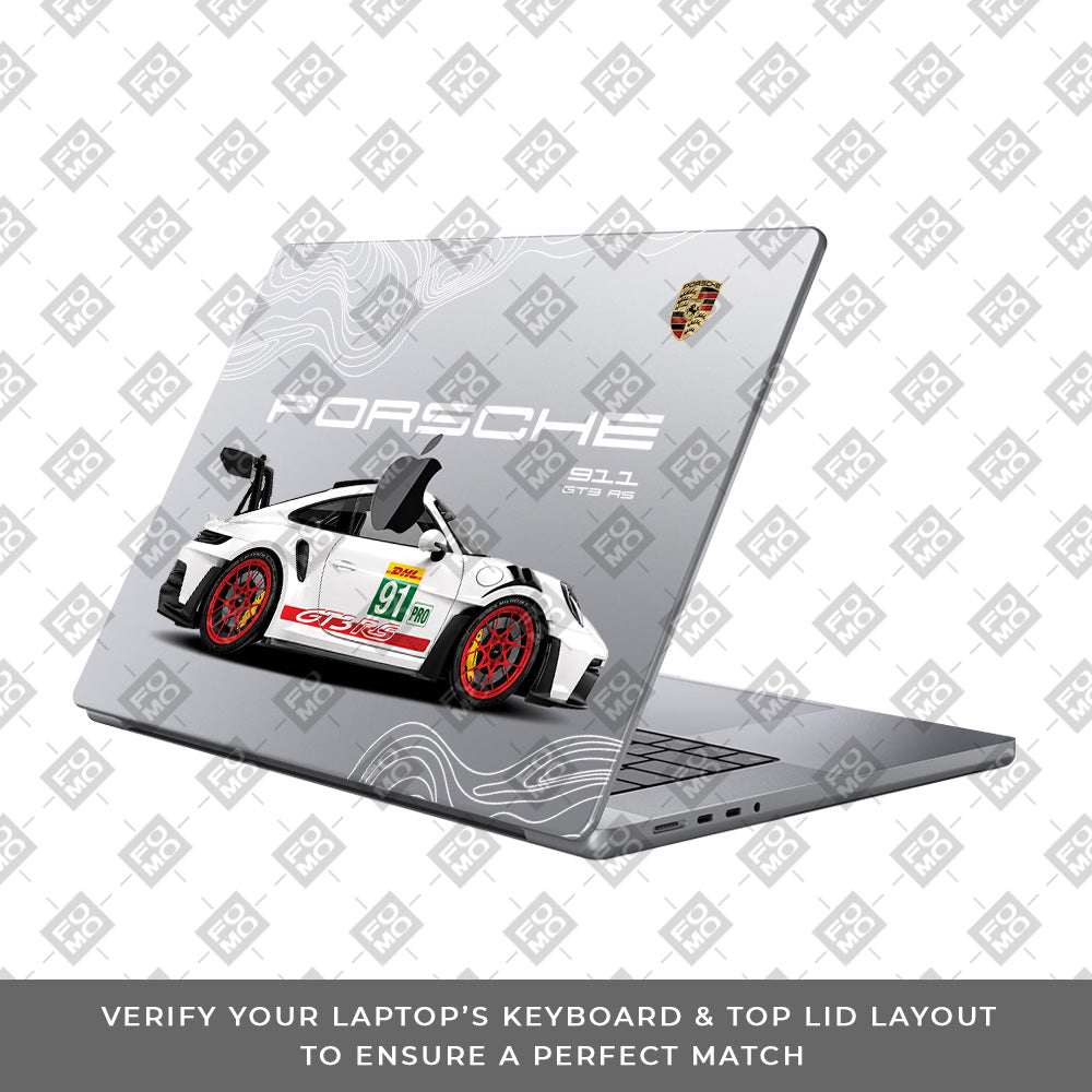 Transparent Porsche GT3 RS Power MacBook Pro 16 2019 Laptop Skin