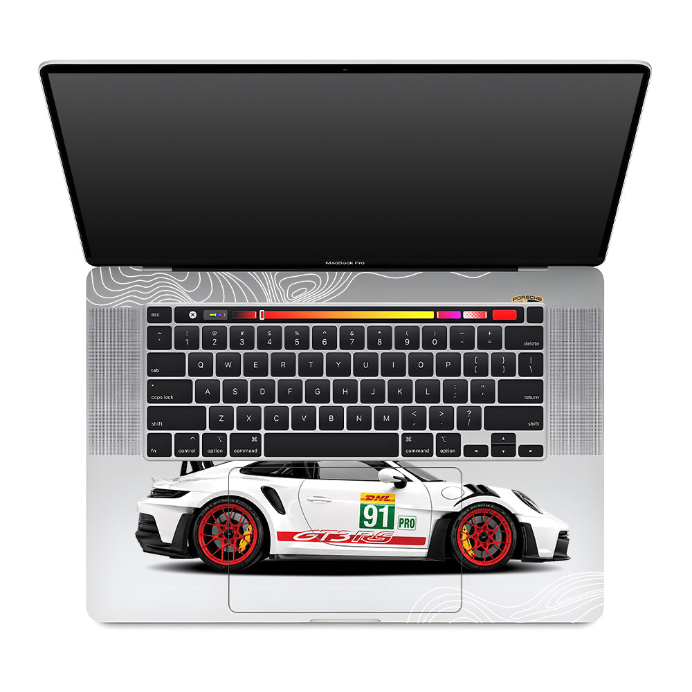 Transparent Porsche GT3 RS Power MacBook Pro 16 2019 Laptop Skin