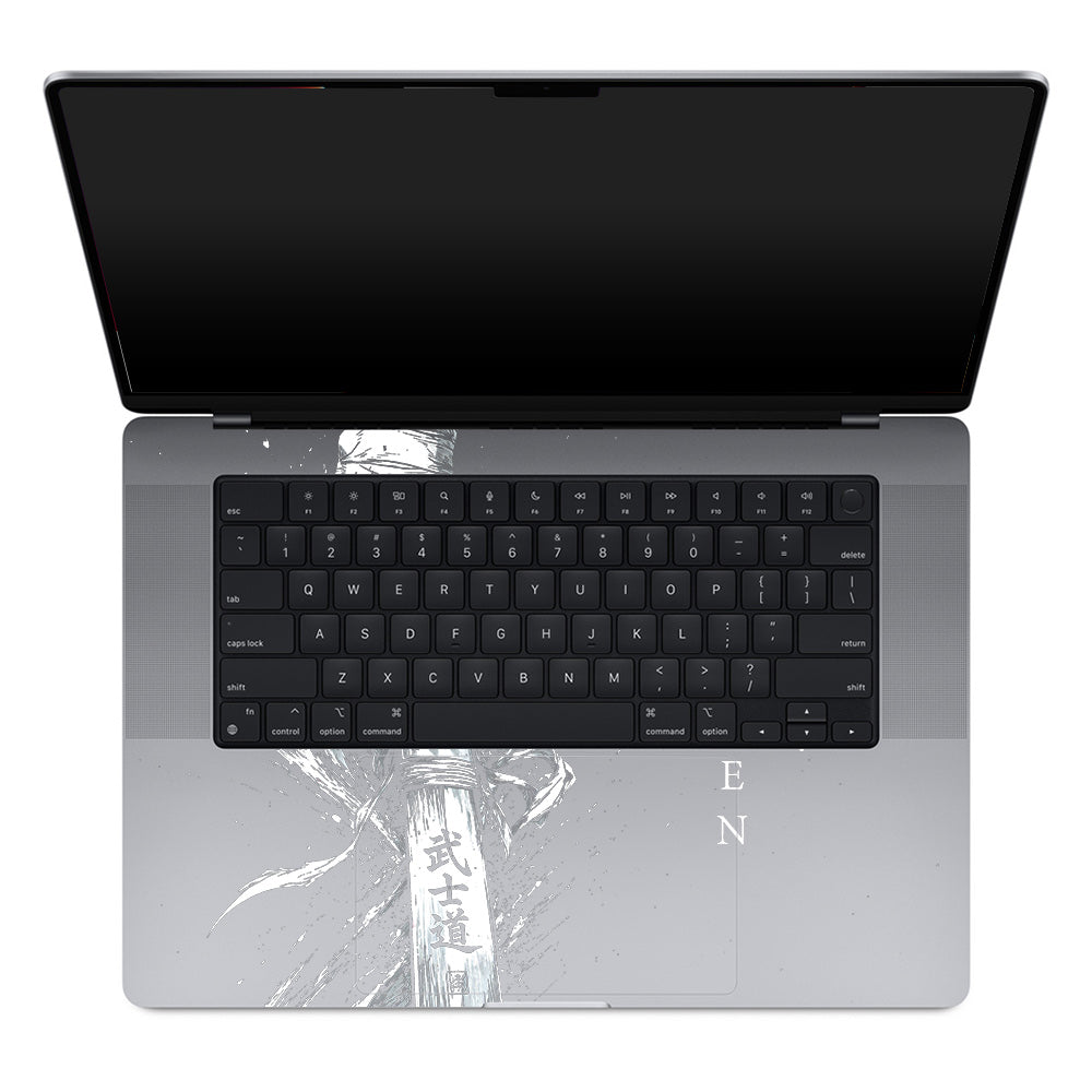 Transparent Kaizen Samurai Sword MacBook Pro 16 M1, M2, M3, M4 2021-2024 Laptop Skin