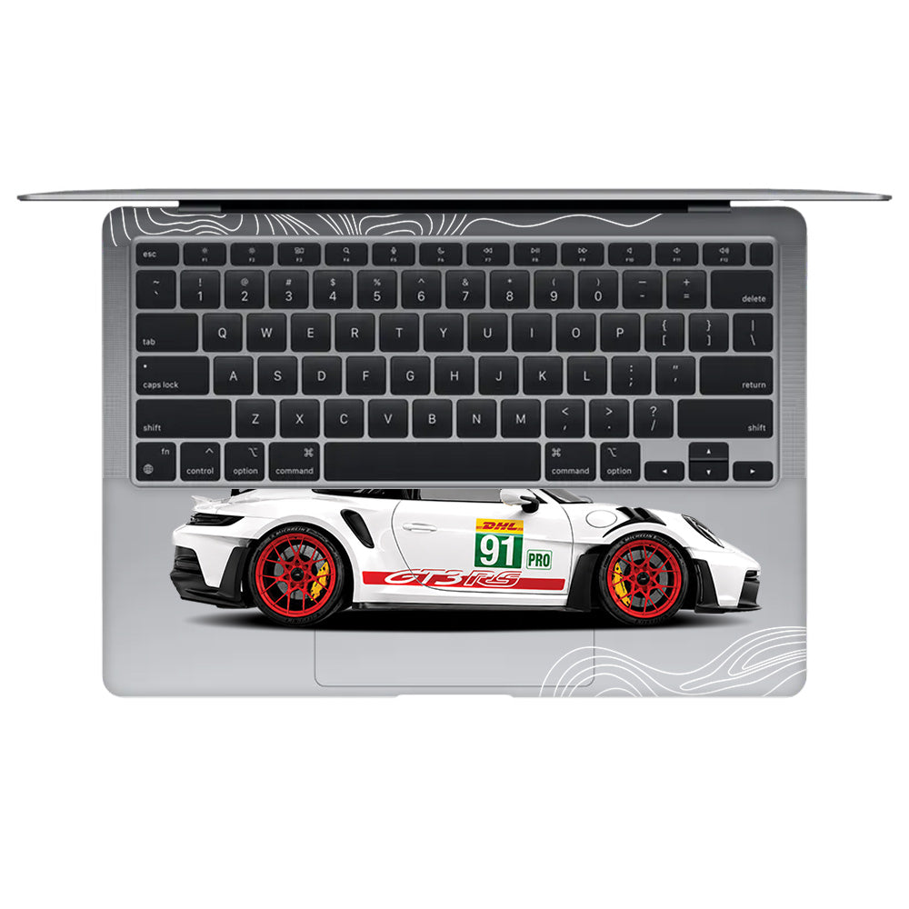 Transparent Porsche GT3 RS Power MacBook Air 13 Intel 2020 Laptop Skin