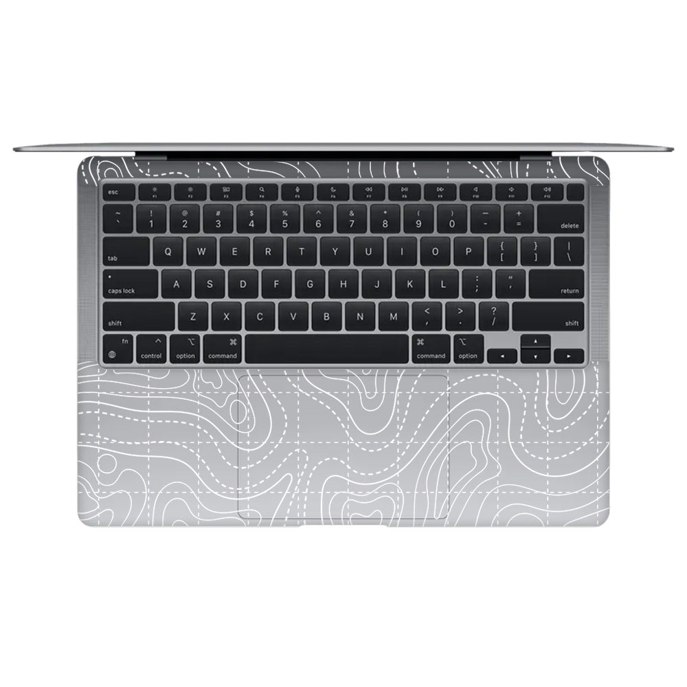 Transparent Abstract Contour Grid Lines MacBook Air 13 M1 2020 Laptop Skin