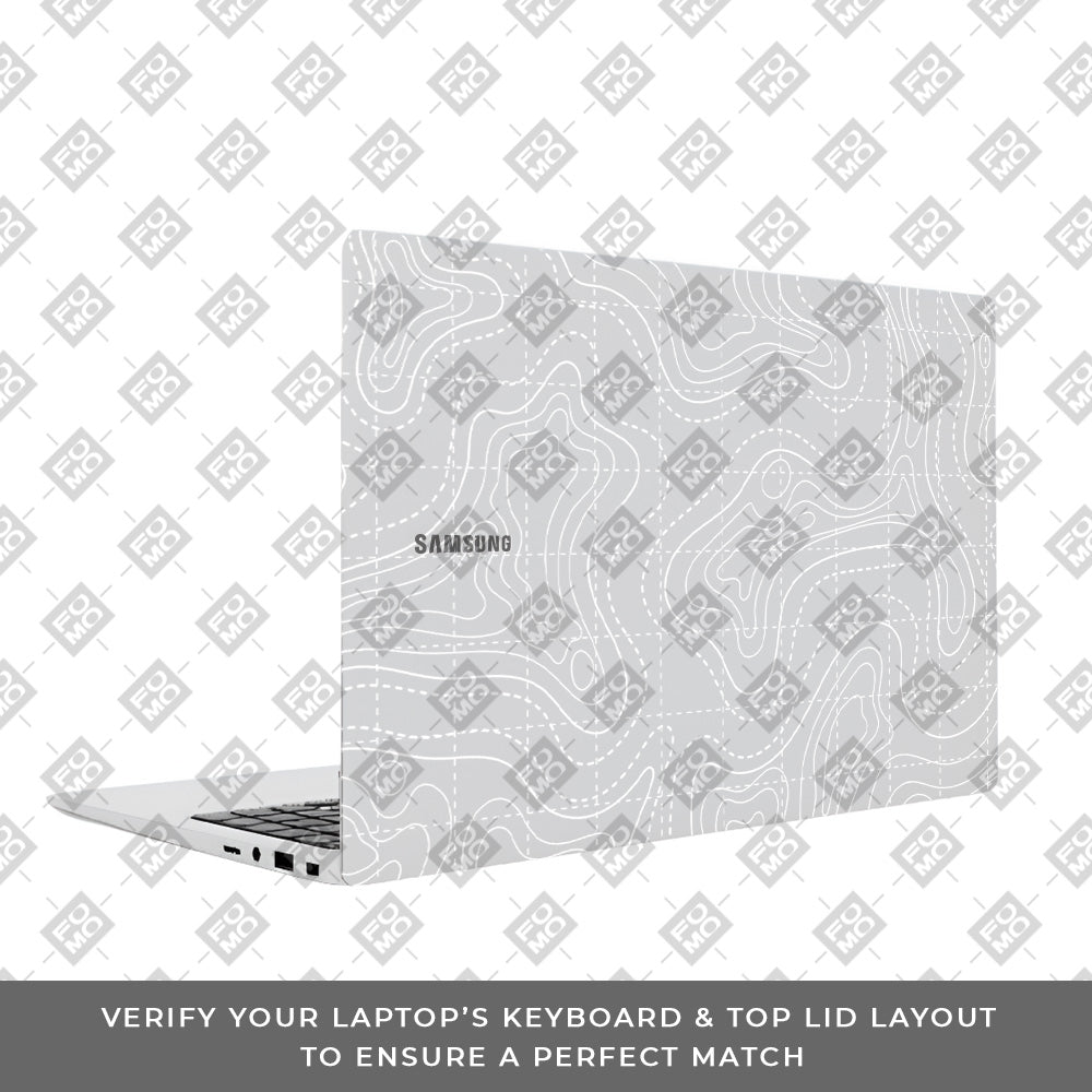 Transparent Abstract Contour Grid Lines Samsung Galaxy Book 4 15.6 Laptop Skin