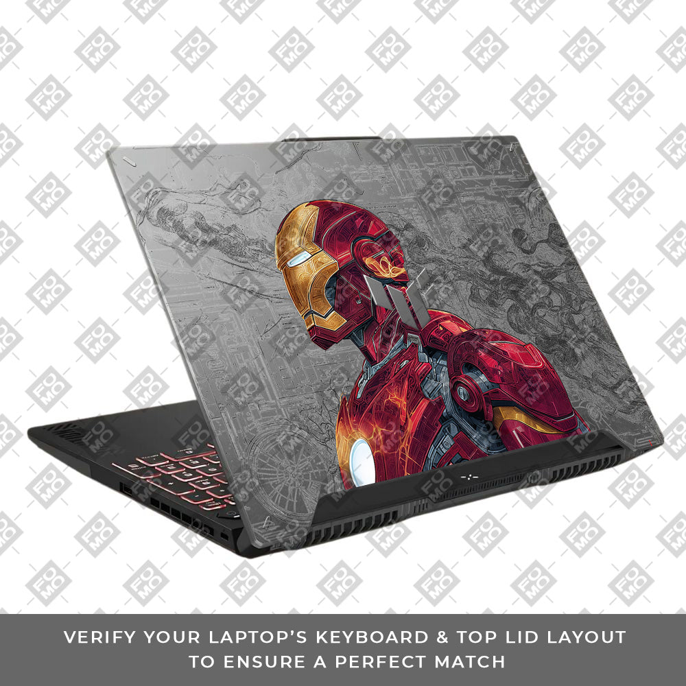 Transparent Futuristic Iron Man Asus TUF F15 FX507 & A15 FA507 Laptop Skin
