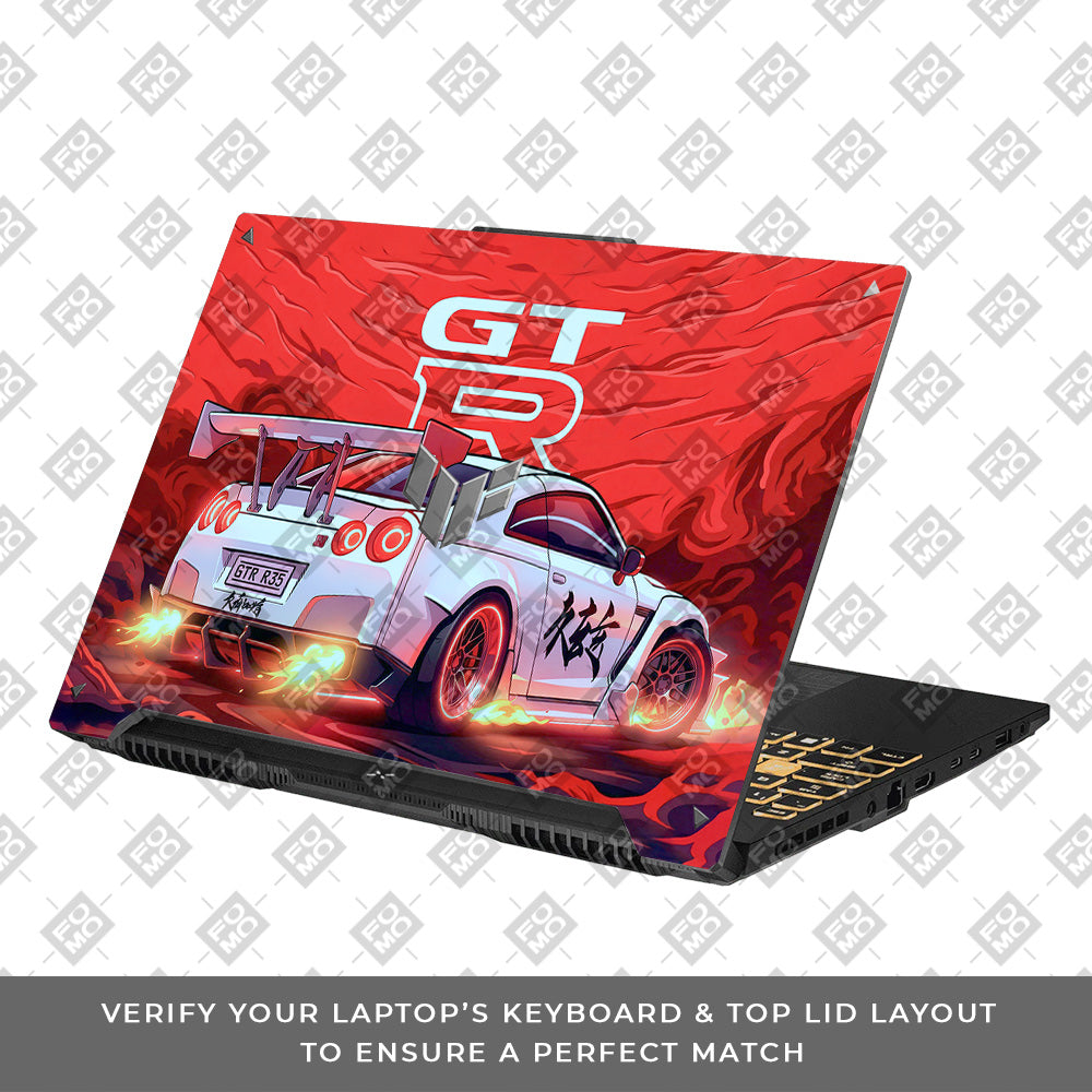 Nissan GTR Turbo Performance Edition Asus TUF Gaming F16 and TUF Gaming A16 Laptop Skin