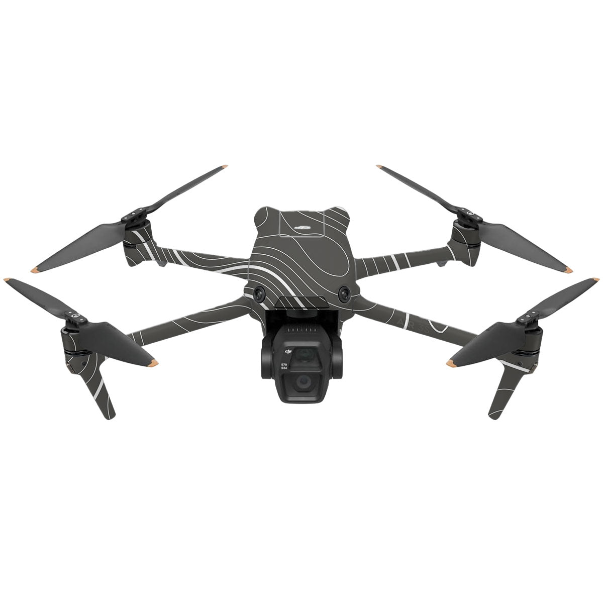 Grayscale Topographic Lines DJI Air 3 Drone Skin