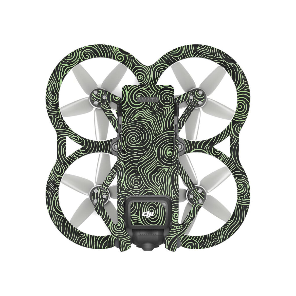 Green Spirals DJI Avata Drone Skin
