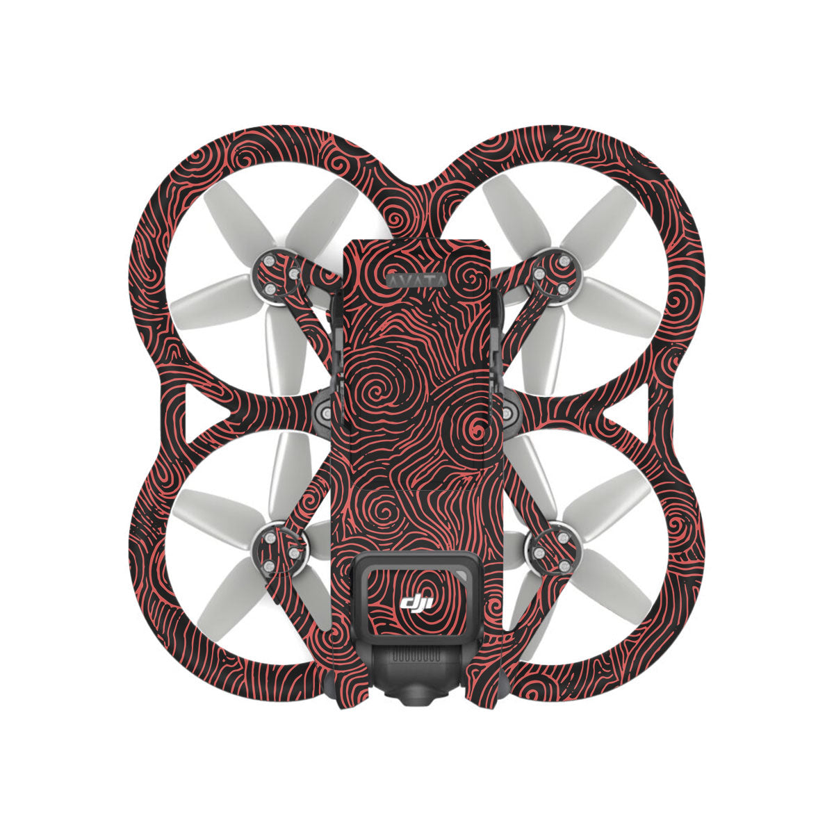 Red Spirals DJI Avata Drone Skin