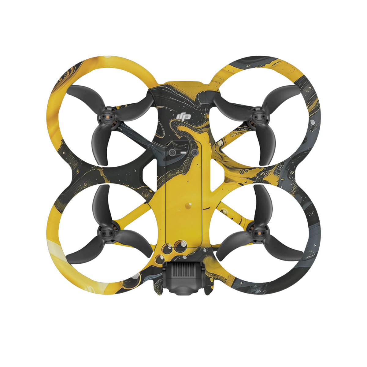Yellow and Black Paint Swirls DJI Avata 2 Drone Skin