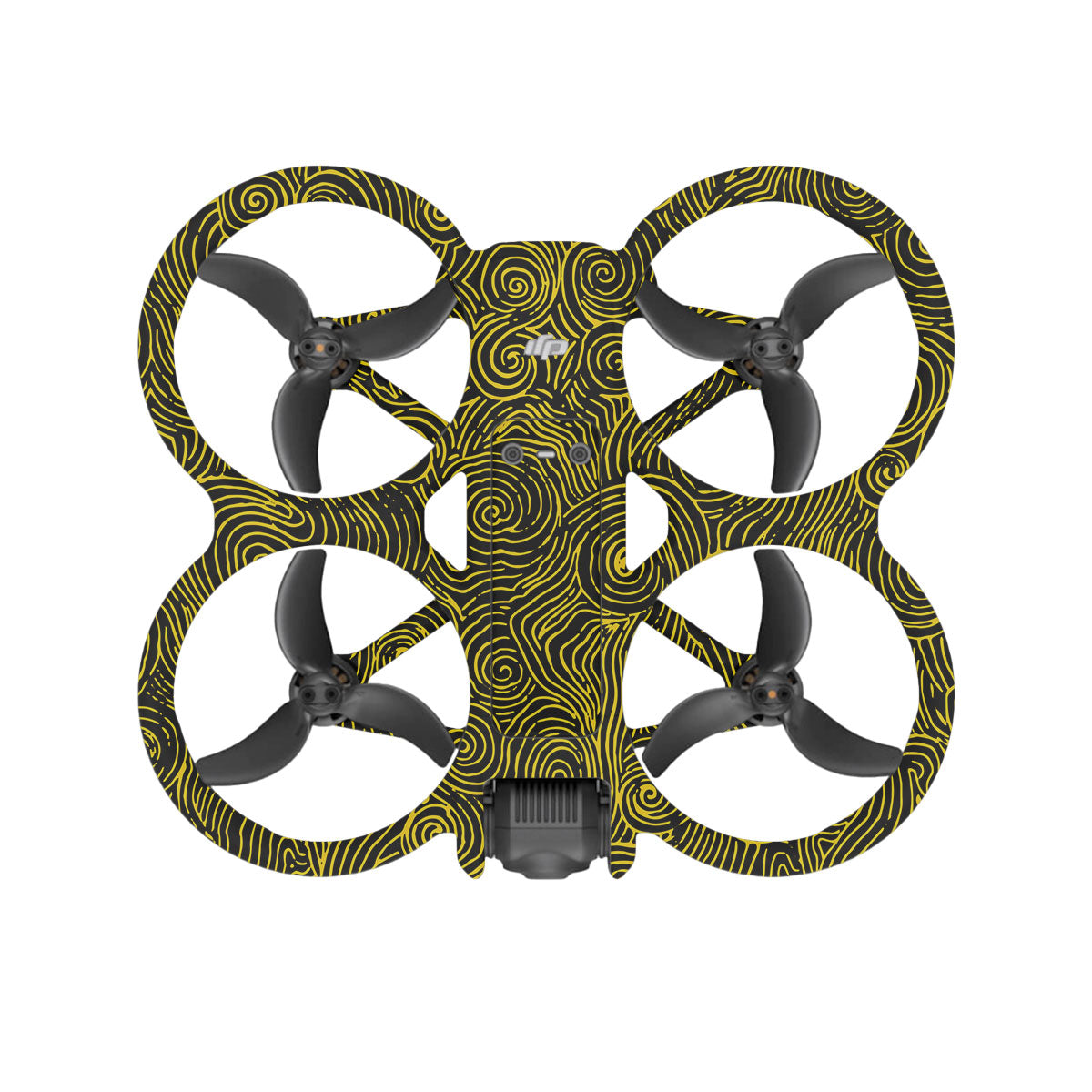Yellow Spirals DJI Avata 2 Drone Skin