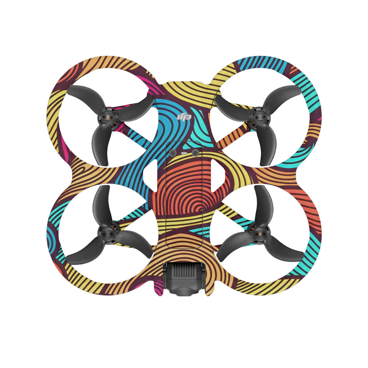 Retro Colorful Doodle Art Pattern DJI Avata 2 Drone Skin