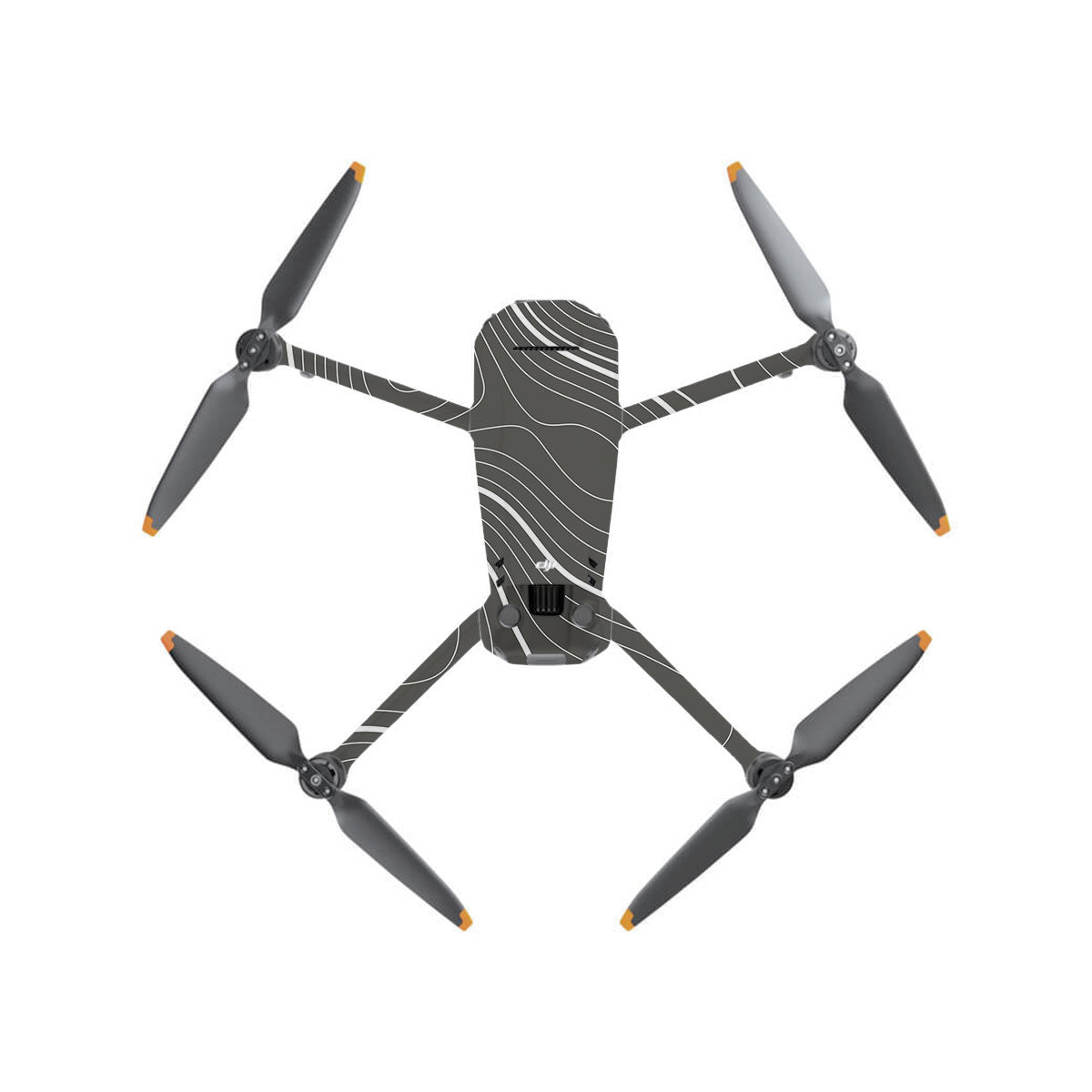 Grayscale Topographic Lines DJI Mavic 3 Drone Skin