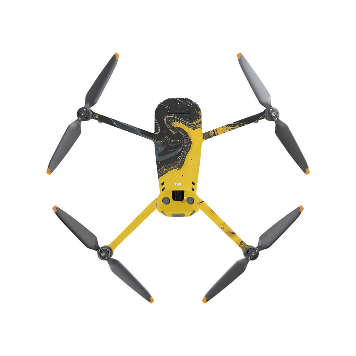 Yellow and Black Paint Swirls DJI Mavic 3 Drone Skin