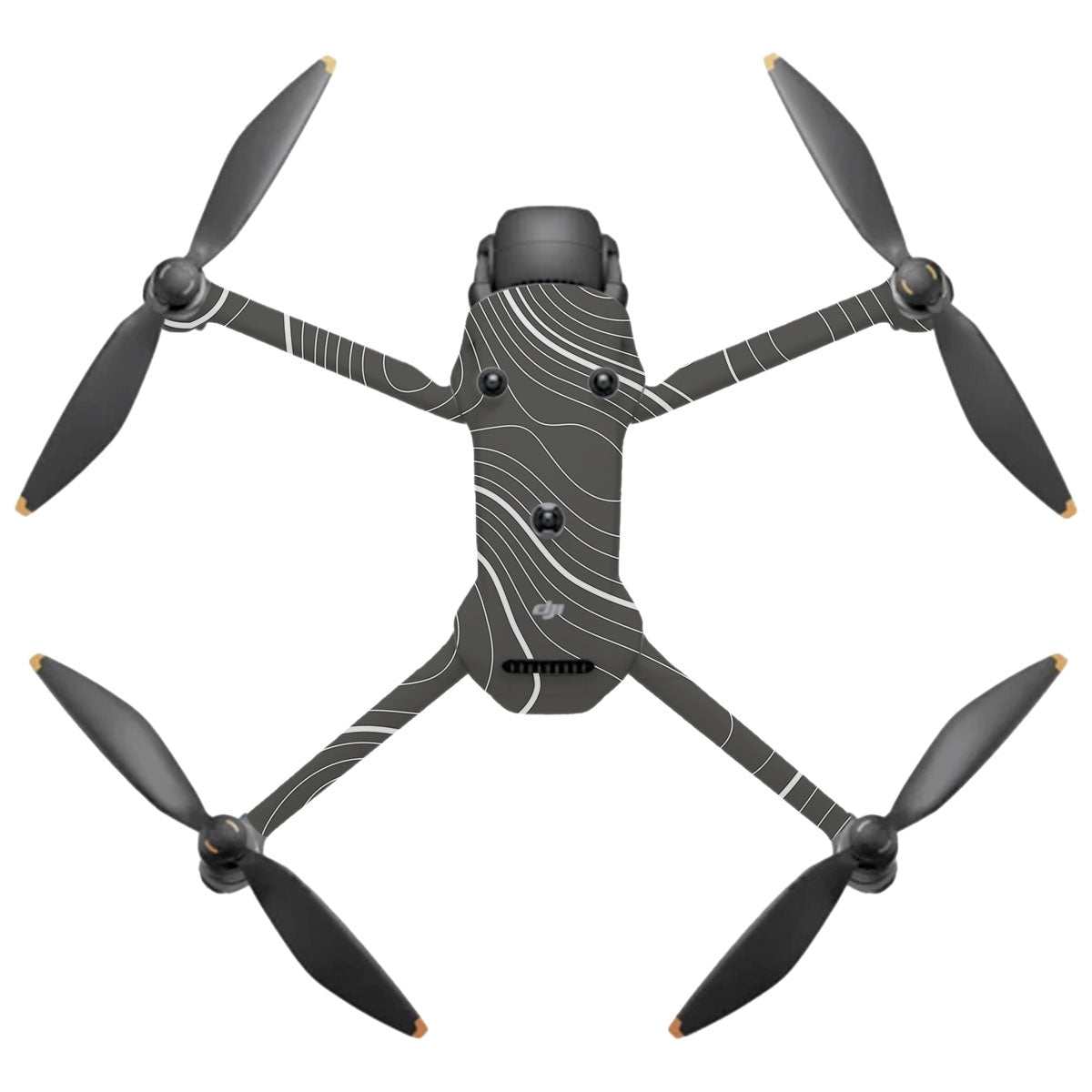 Grayscale Topographic Lines DJI Mavic 4 Pro Drone Skin