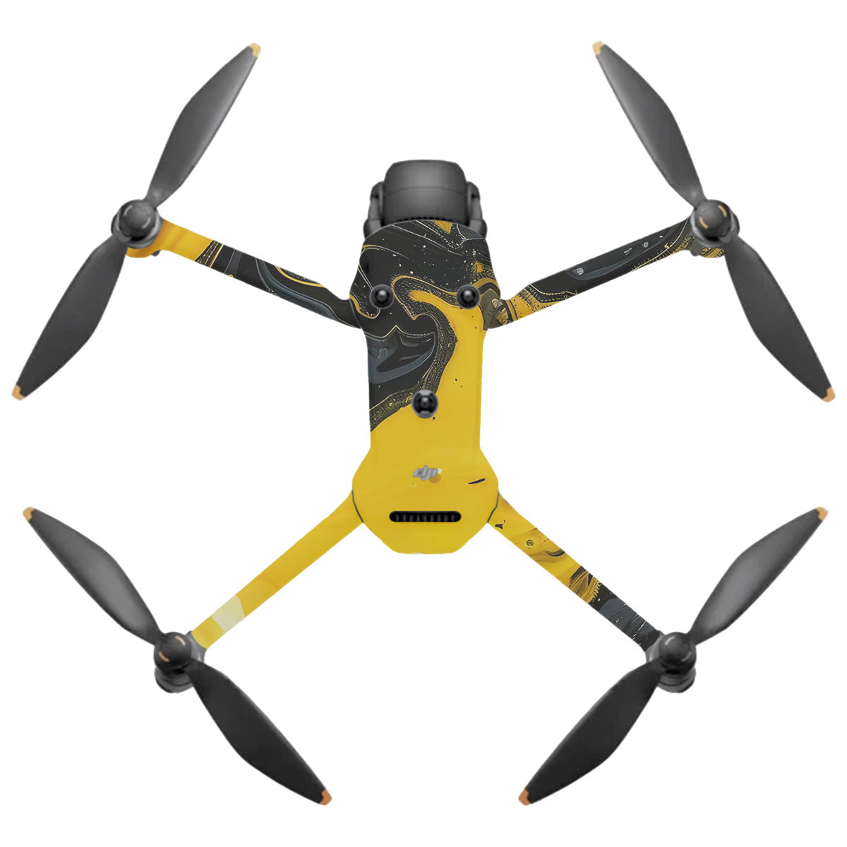 Yellow and Black Paint Swirls DJI Mavic 4 Pro Drone Skin
