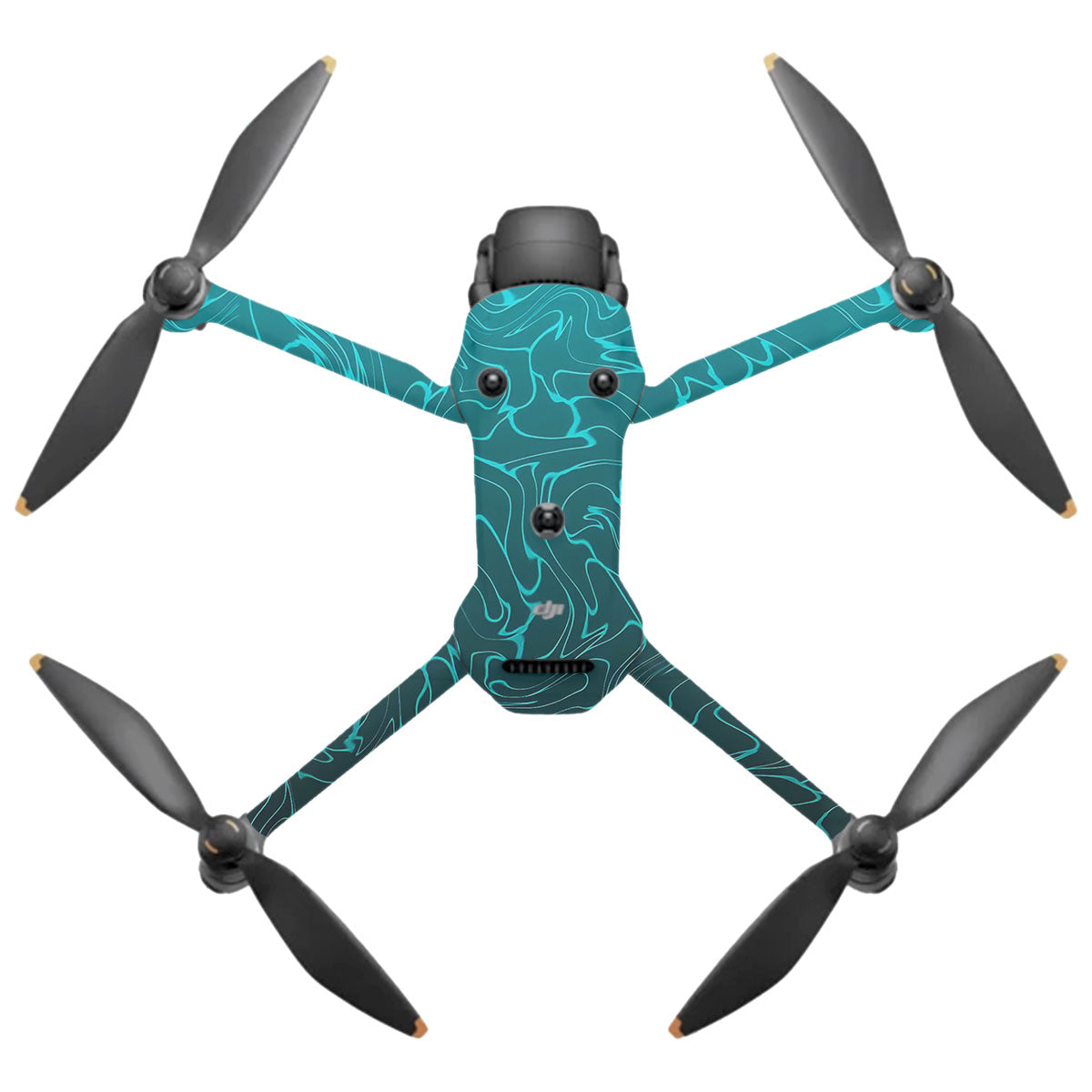 Cyan Blue to Black Gradient DJI Mavic 4 Pro Drone Skin
