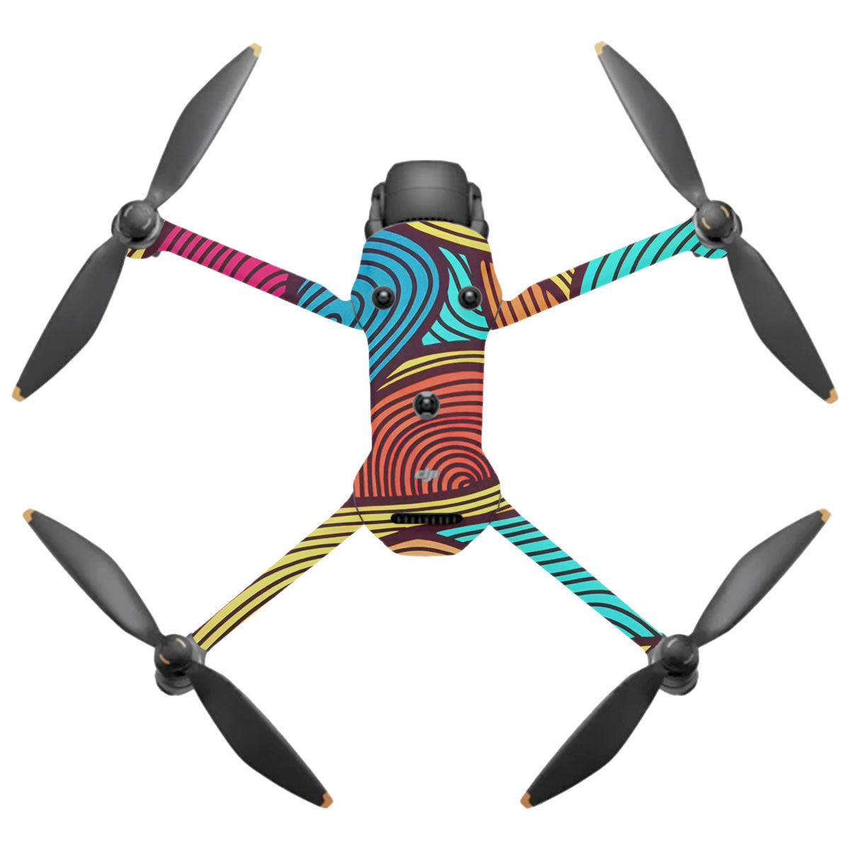 Retro Colorful Doodle Art Pattern DJI Mavic 4 Pro Drone Skin