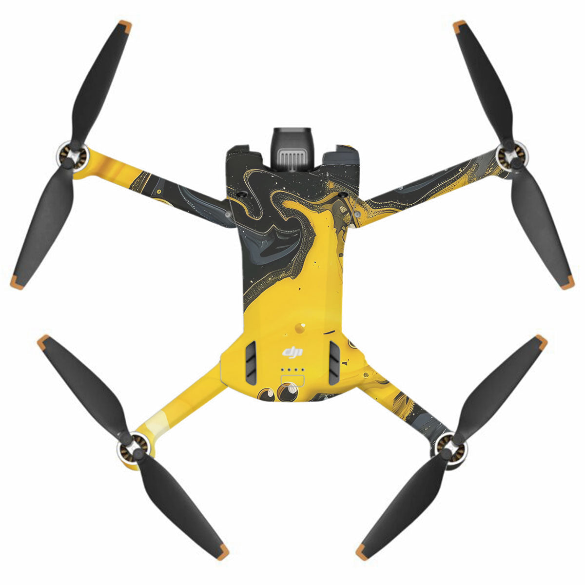 Yellow and Black Paint Swirls DJI Mini 3 Pro Drone Skin