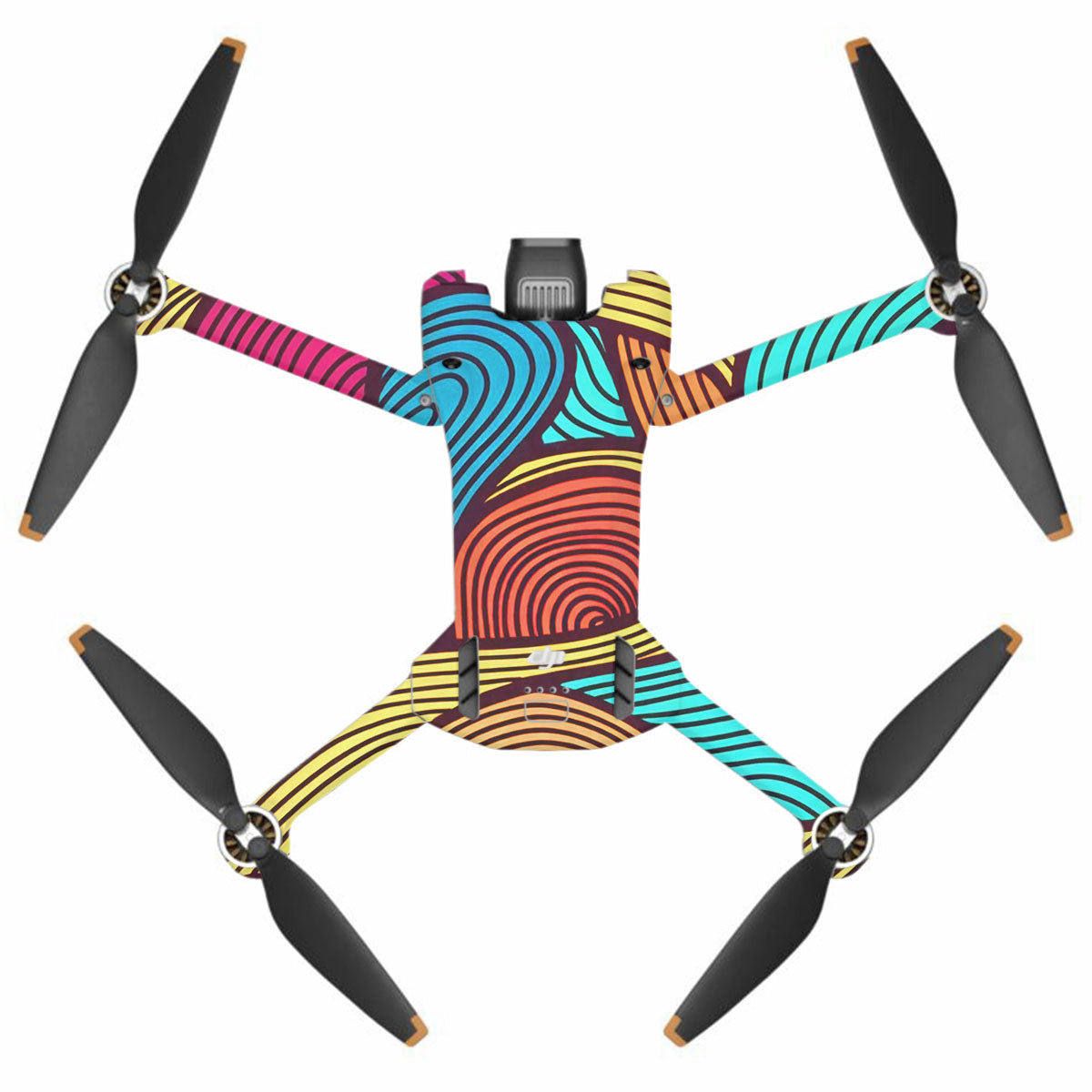 Retro Colorful Doodle Art Pattern DJI Mini 3 Pro Drone Skin