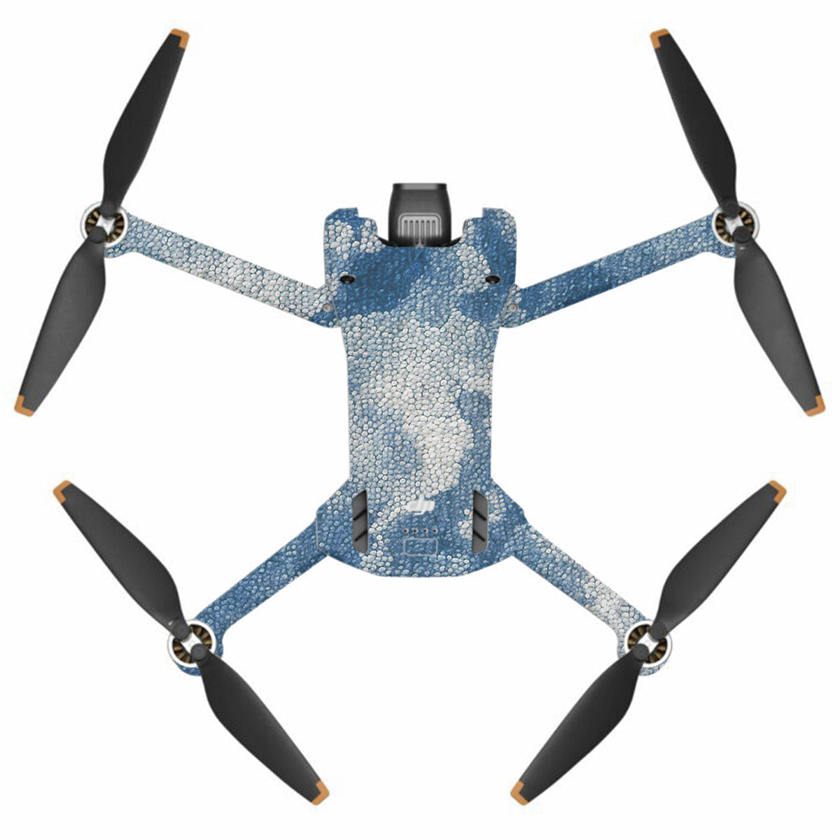 Blue Watercolor Fabric DJI Mini 3 Pro Drone Skin