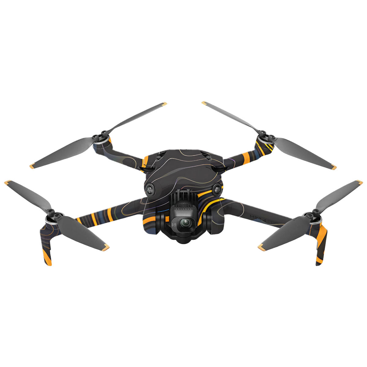 Amber Topographic Waves DJI Mini 4 Pro Drone Skin
