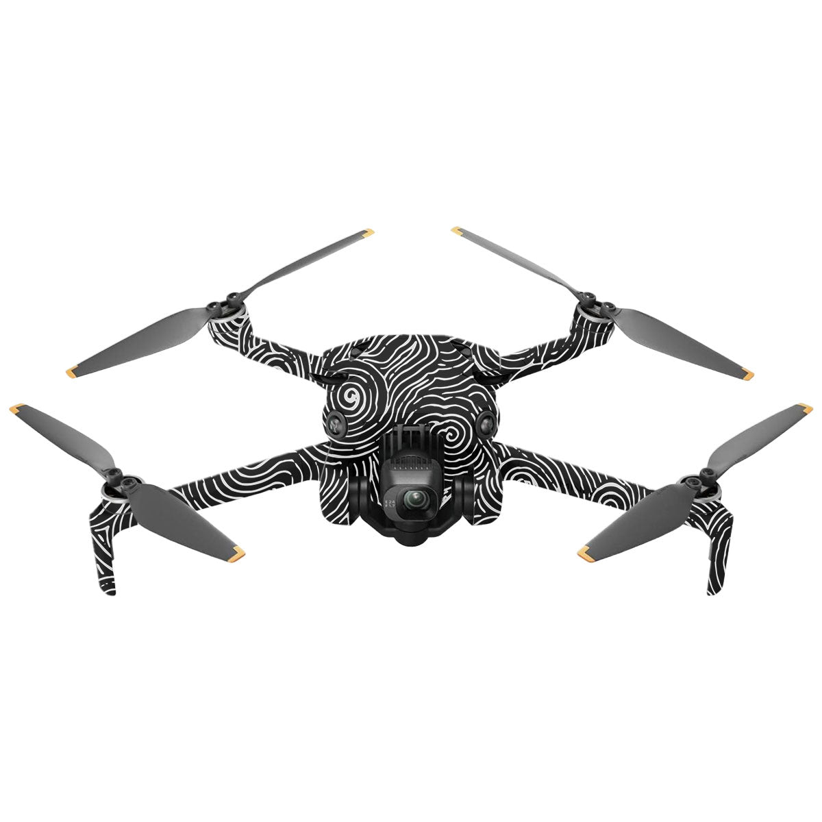 White Spirals DJI Mini 4 Pro Drone Skin