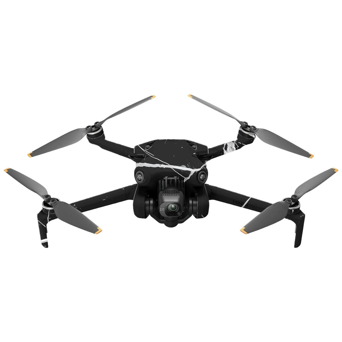 White Veins on Black DJI Mini 4 Pro Drone Skin
