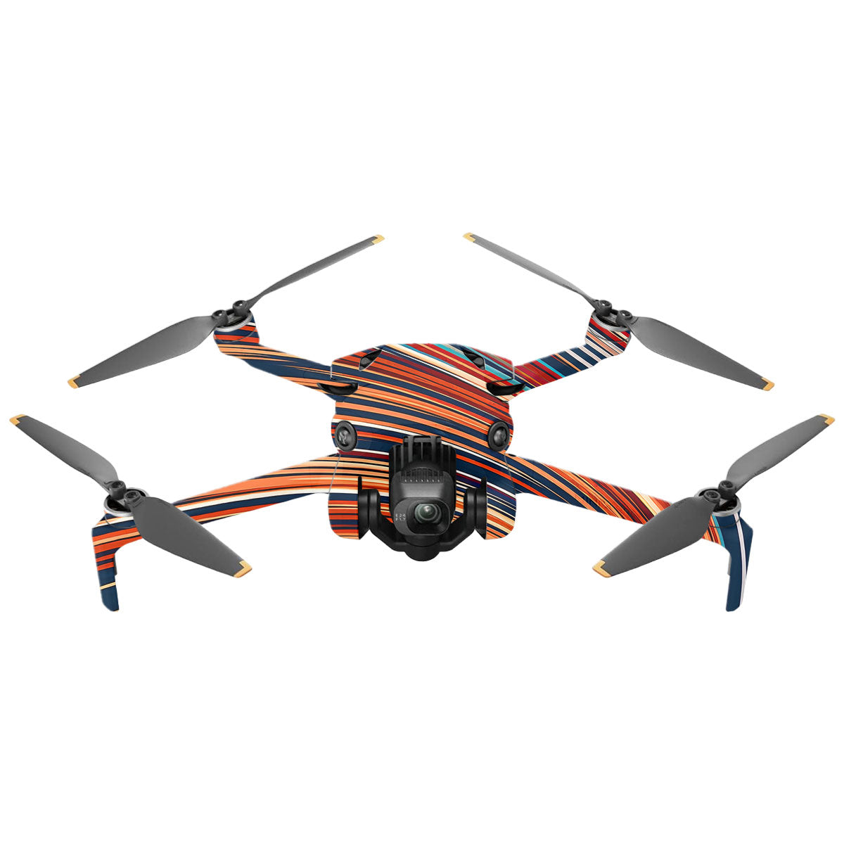 Retro Abstract Striped Swirl DJI Mini 4 Pro Drone Skin