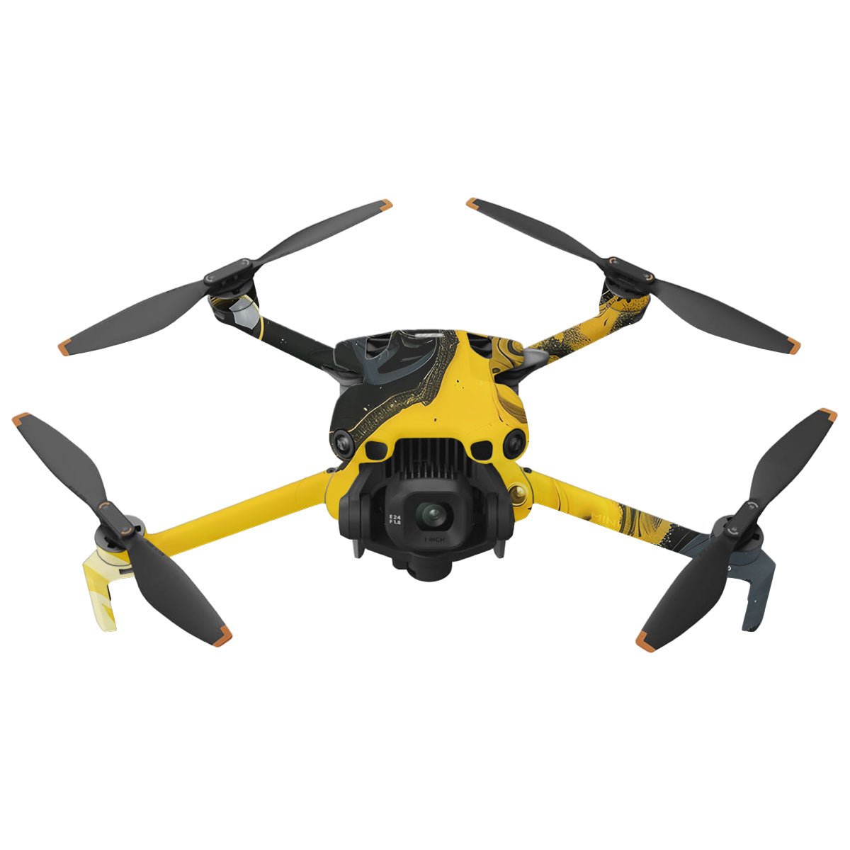 Yellow and Black Paint Swirls DJI Mini 5 Pro Drone Skin