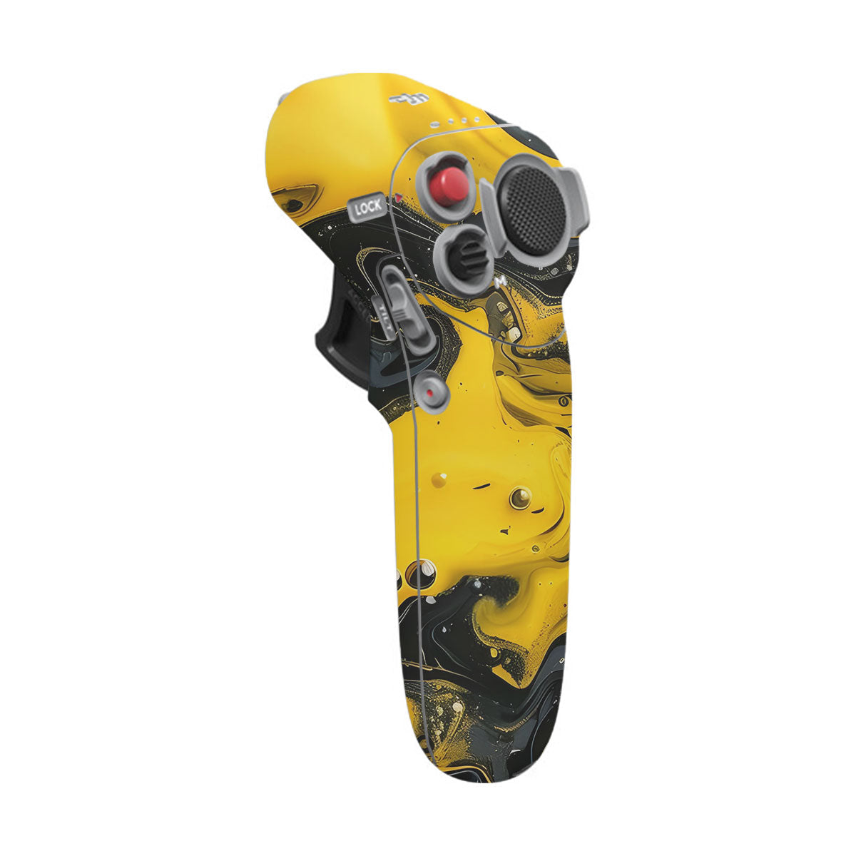 Yellow and Black Paint Swirls DJI Motion Remote Controller Skin