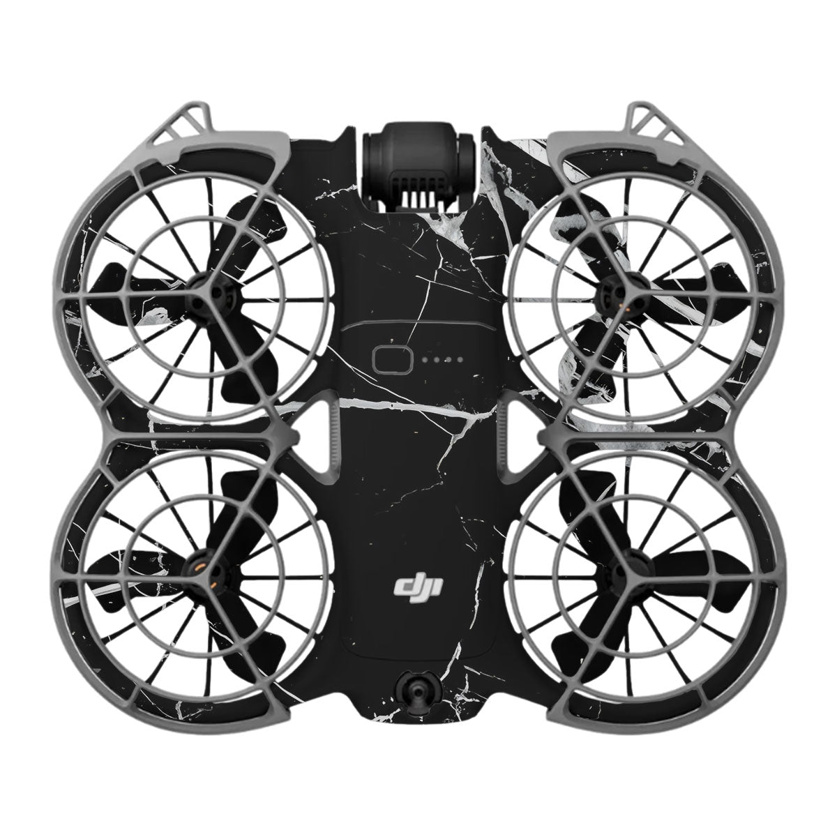 White Veins on Black DJI Neo 2 Drone Skin