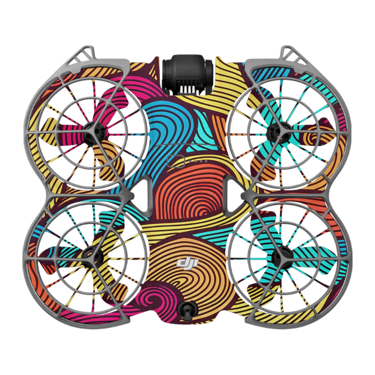 Retro Colorful Doodle Art Pattern DJI Neo 2 Drone Skin