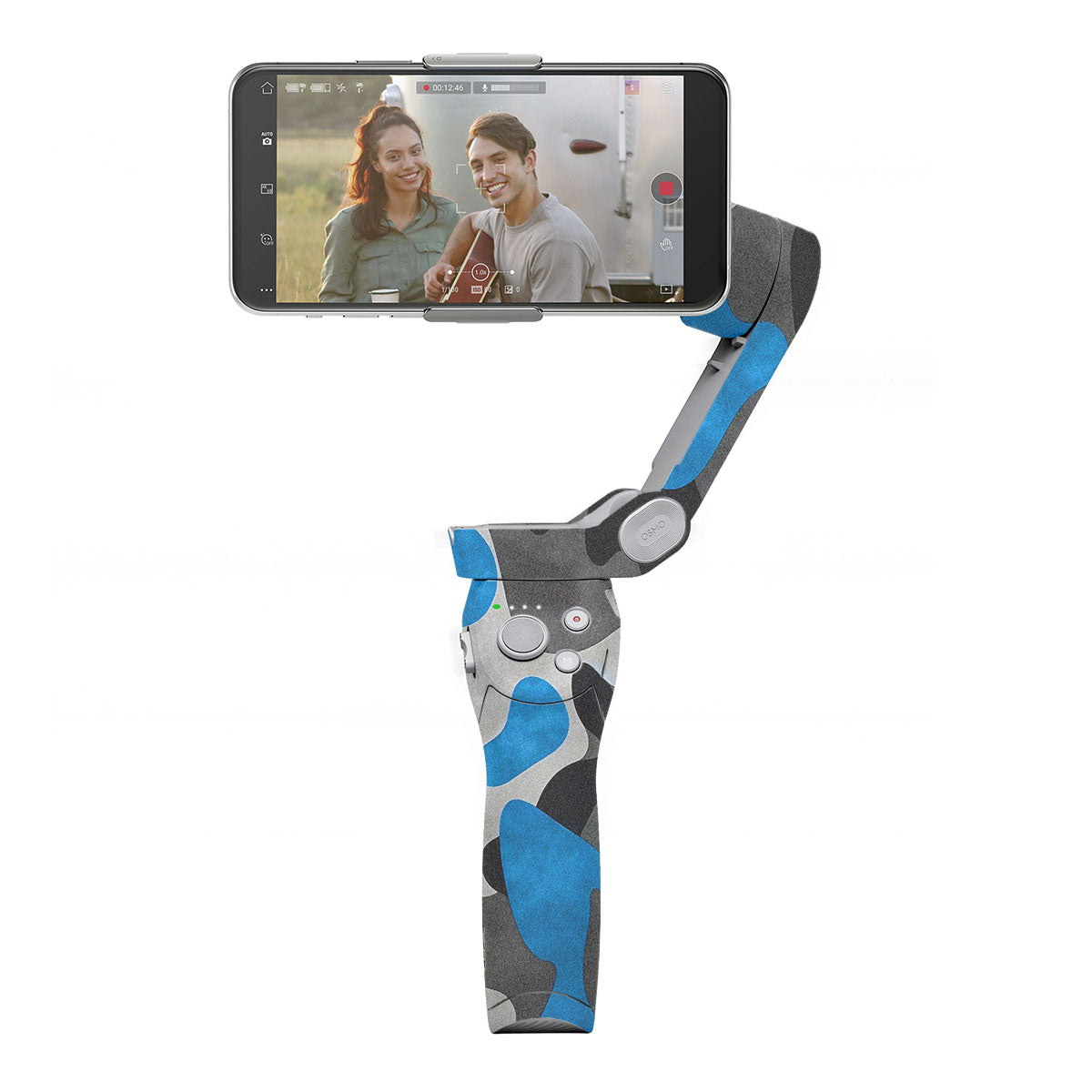 Blue Grey Camo DJI OM 4 Gimbal Skin