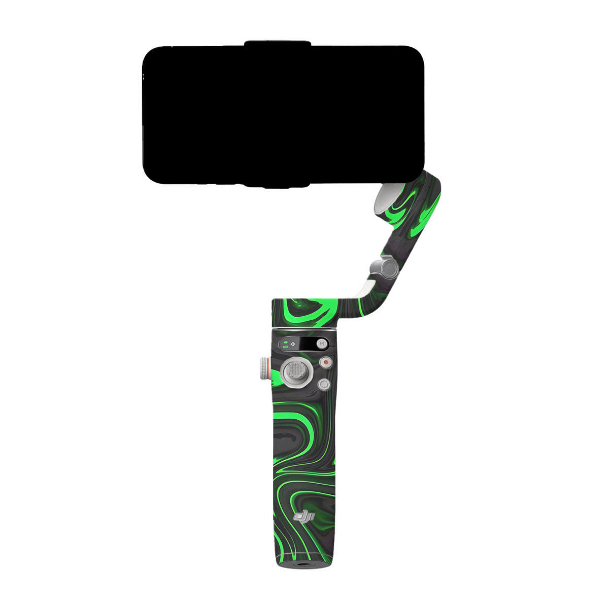 Green Liquid Pattern DJI OM 6 Gimbal Skin