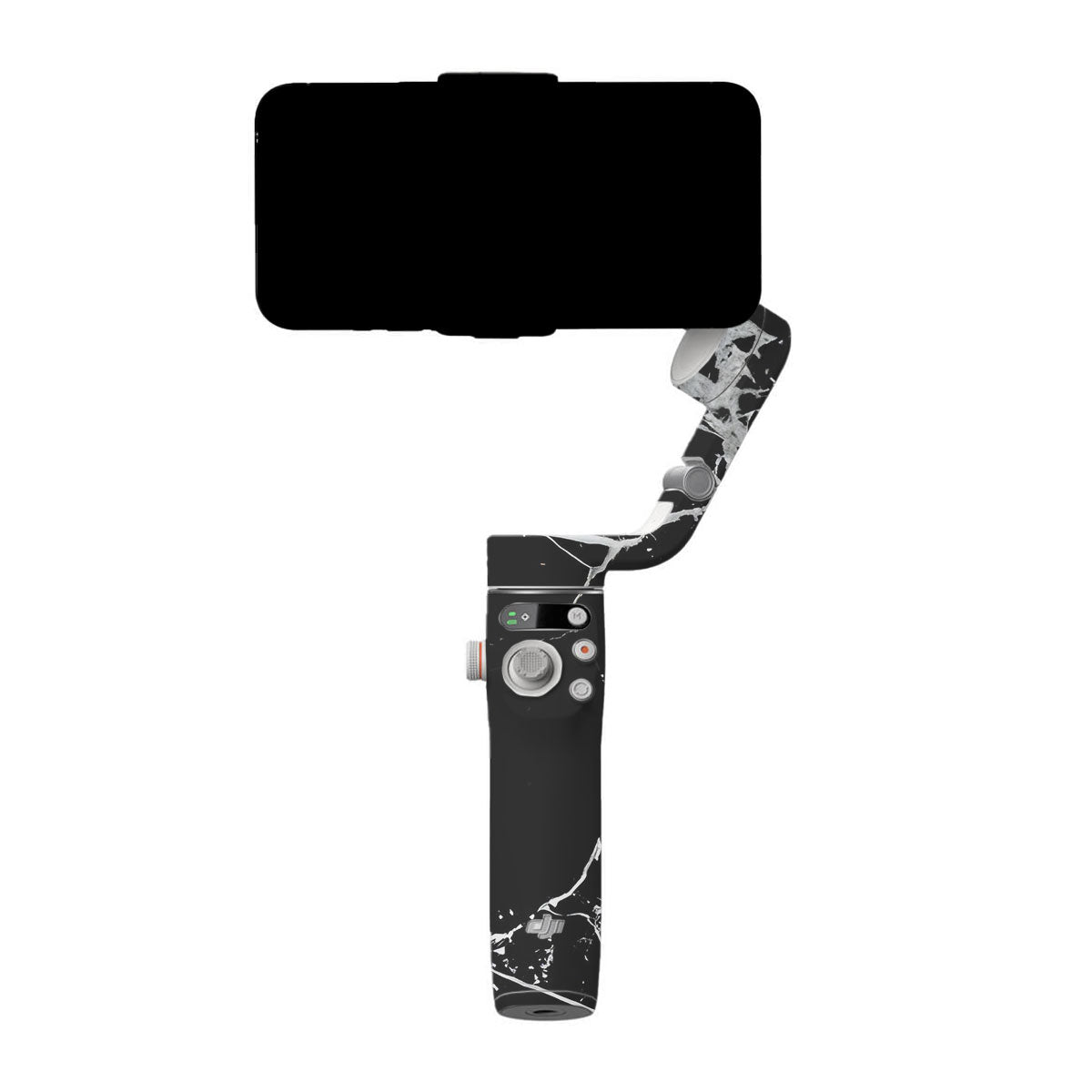 White Veins on Black DJI OM 6 Gimbal Skin