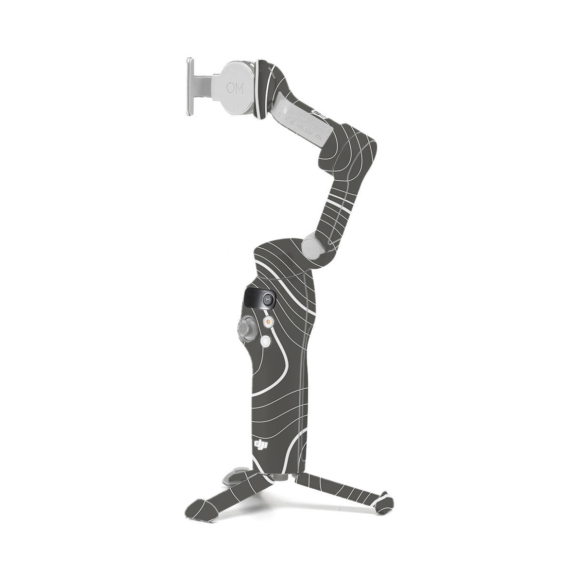 Grayscale Topographic Lines DJI OM 7 Gimbal Skin