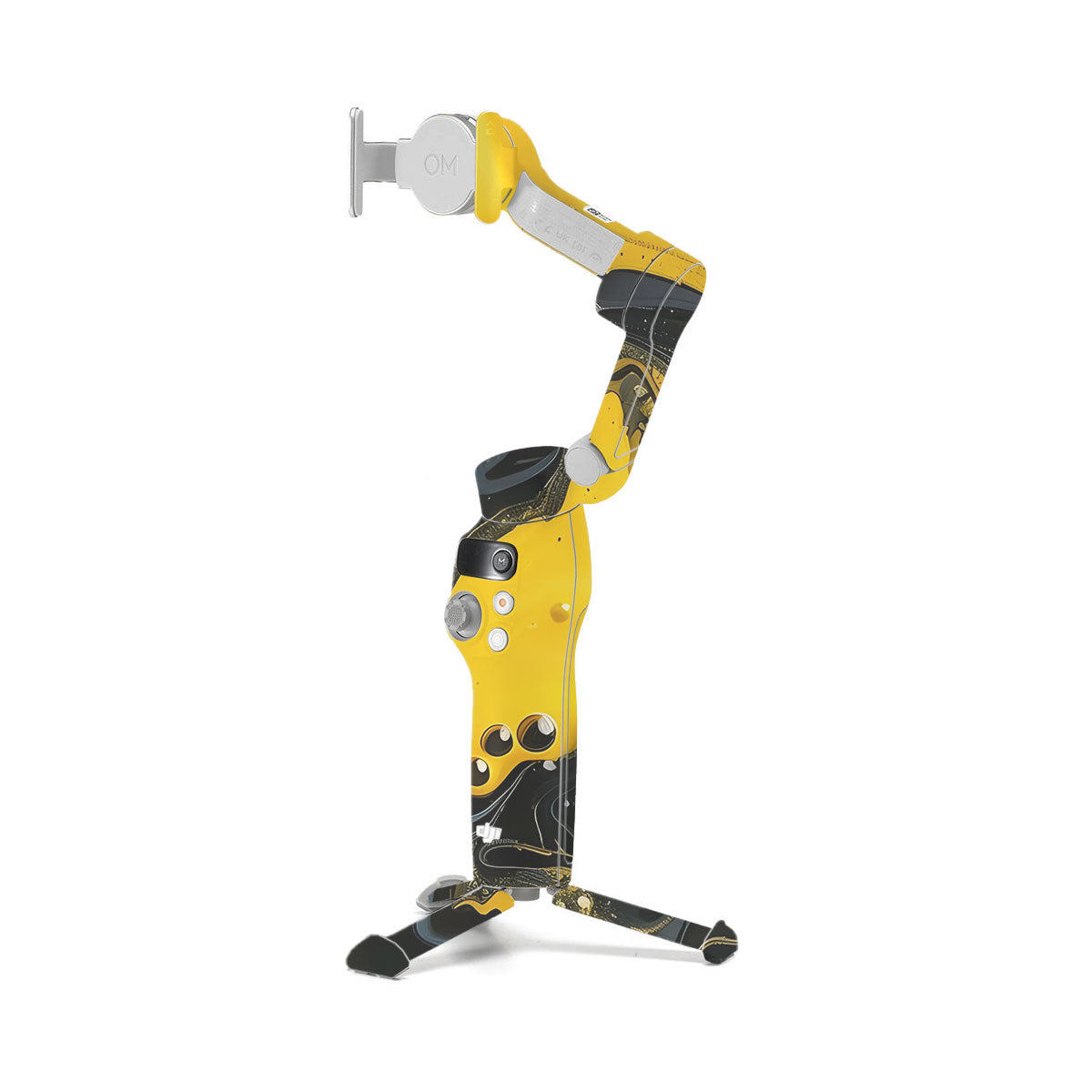 Yellow and Black Paint Swirls DJI OM 7 Gimbal Skin