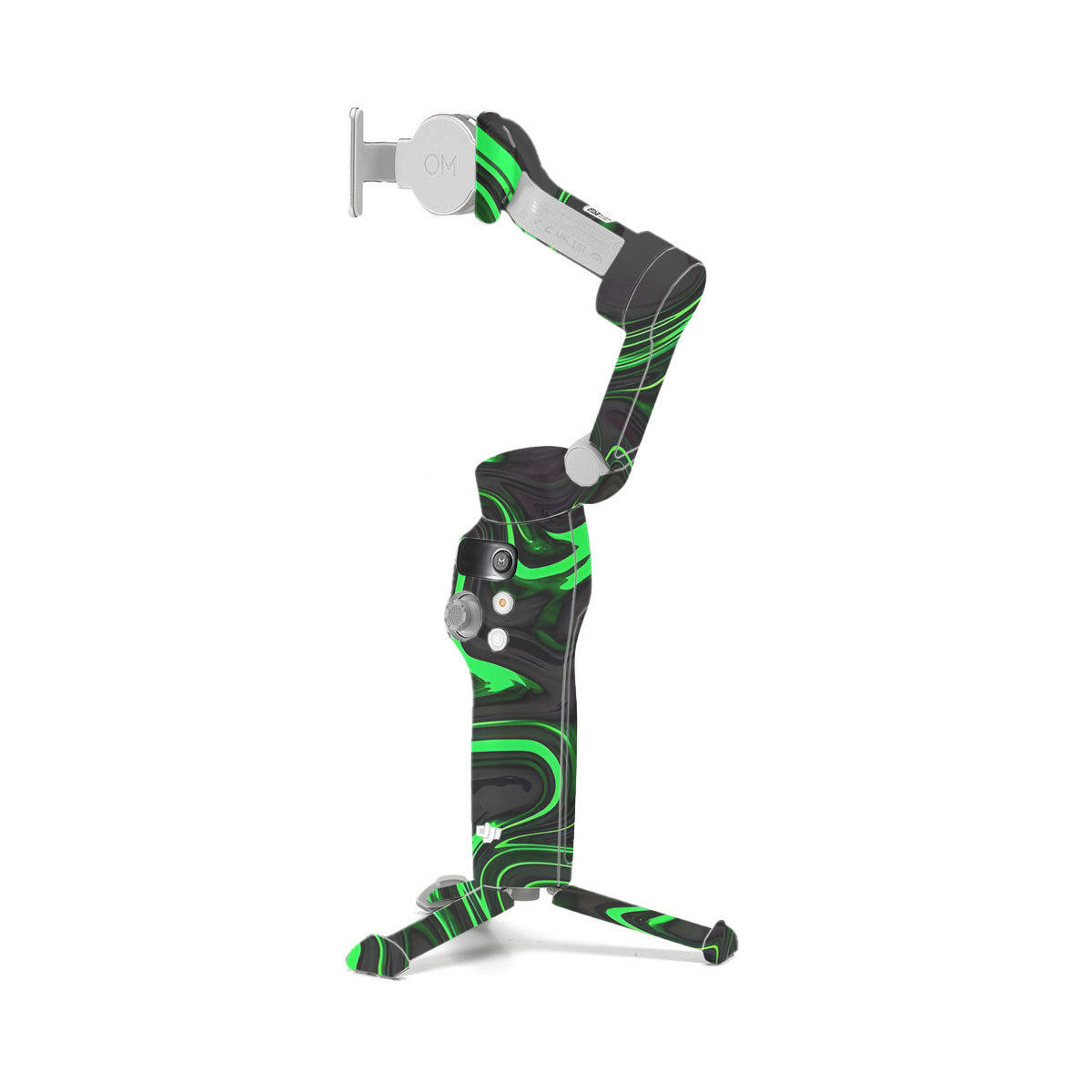 Green Liquid Pattern DJI OM 7 Gimbal Skin