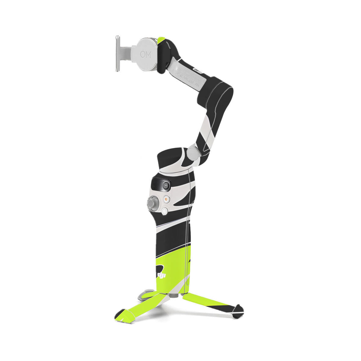Neon Green and Black Pattern DJI OM 7 Gimbal Skin