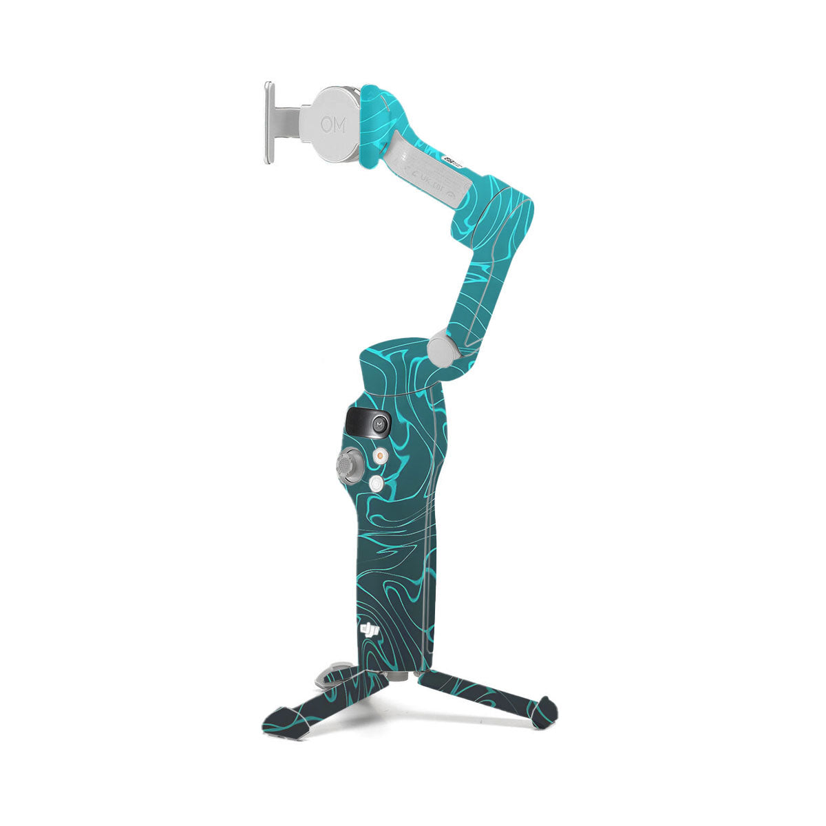 Cyan Blue to Black Gradient DJI OM 7 Gimbal Skin