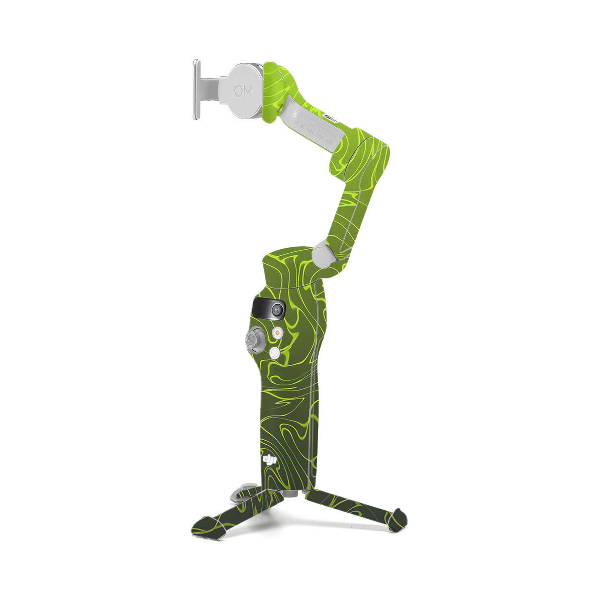 Lime Yellow to Black Gradient DJI OM 7 Gimbal Skin