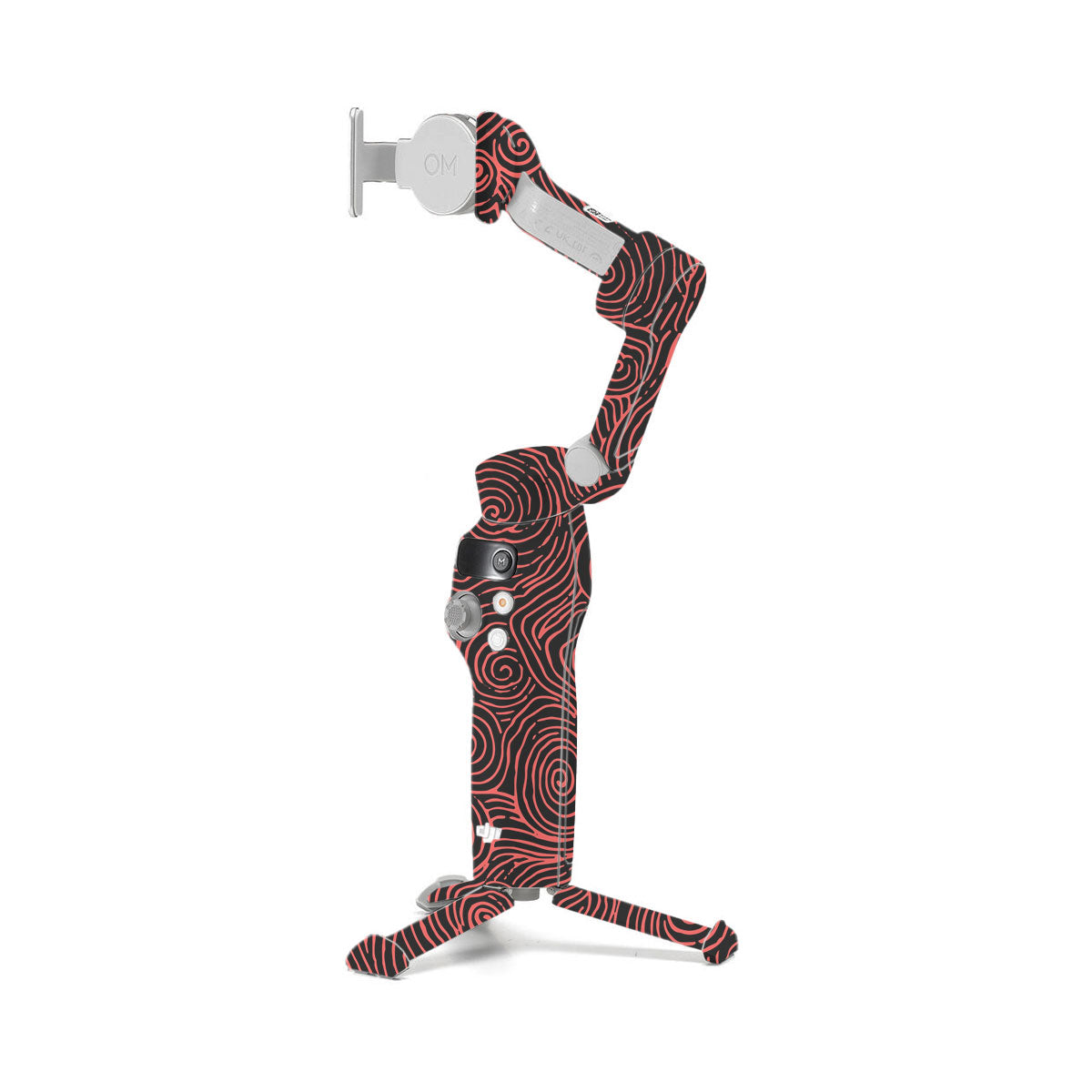 Red Spirals DJI OM 7 Gimbal Skin