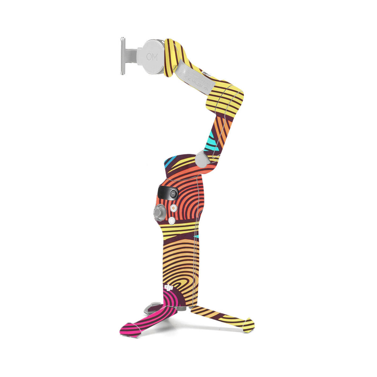Retro Colorful Doodle Art Pattern DJI OM 7 Gimbal Skin