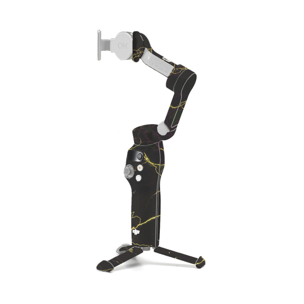 Electric Gold Veins DJI OM 7 Gimbal Skin